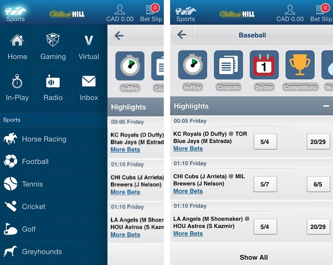 William Hill Mobile Screenshot
